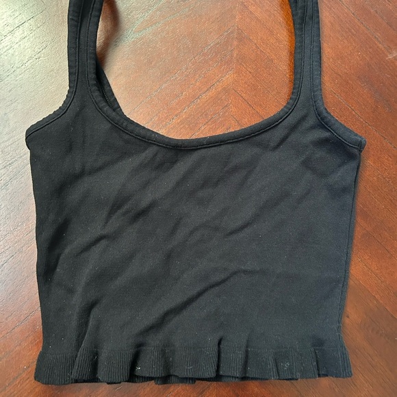Zara Black Ribbed Tank Top - Picture 6 of 7
